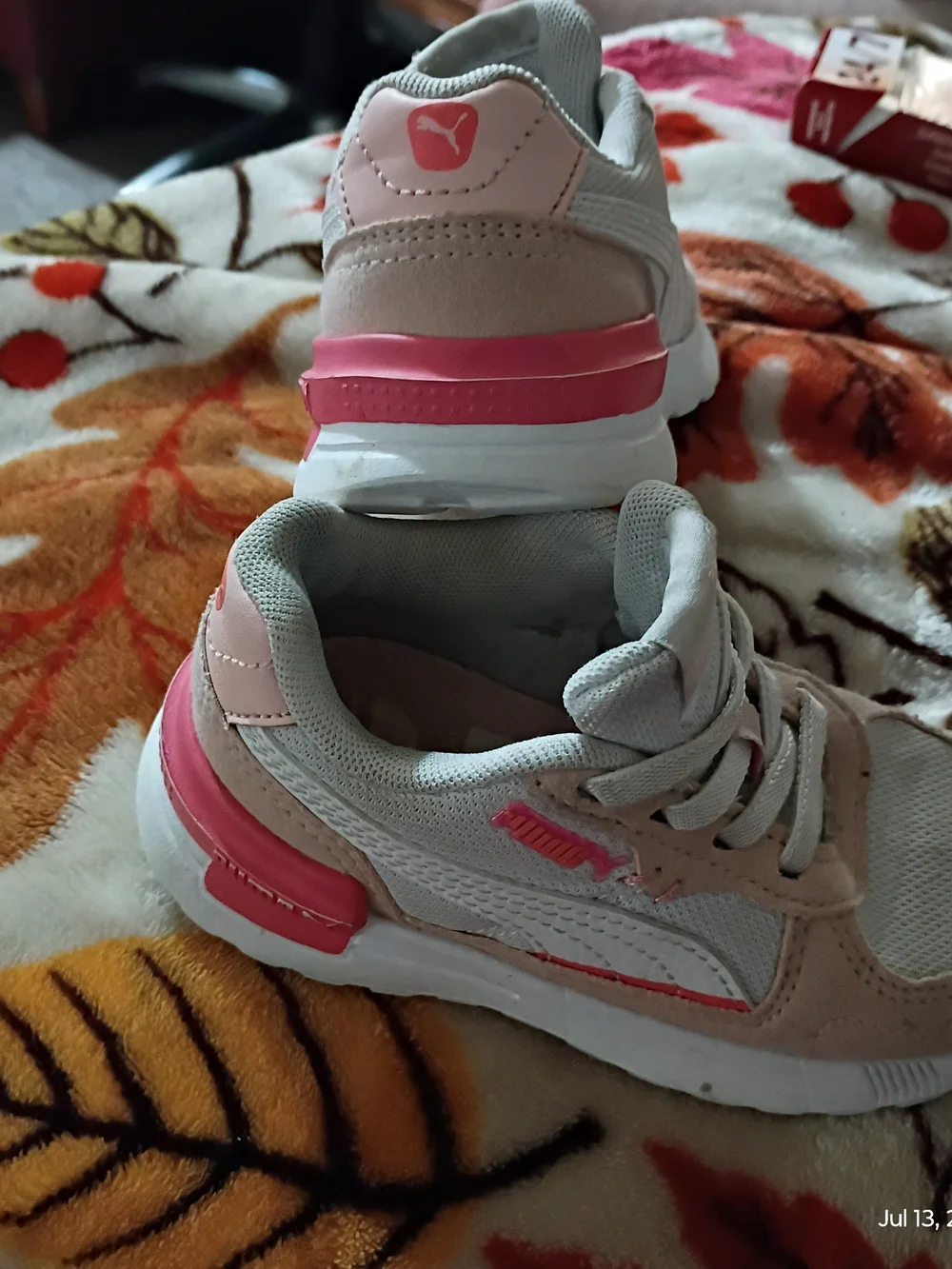 Puma Kids Pink and Gray Low-Top Sneakers